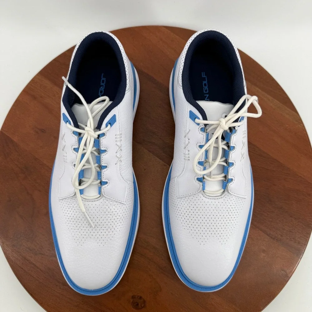 Nike Jordan ADG 5 Leather Golf Shoes Mens White University Blue FQ6642-104 10.5